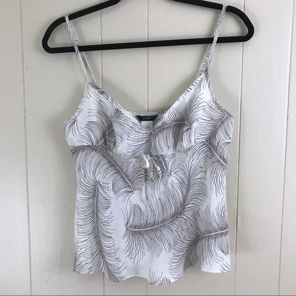 J. Crew feathered strappy blouse
